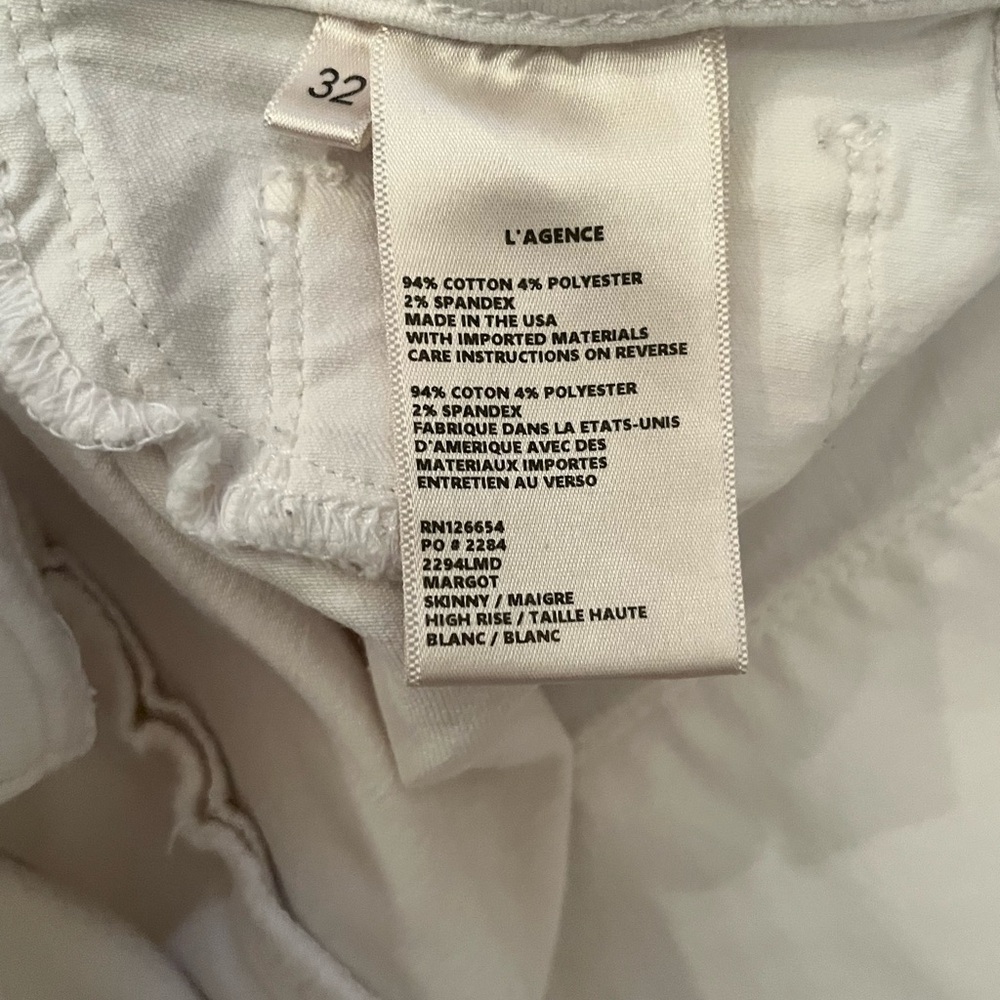 L'AGENCE Margot Skinny Jeans in Blanc‎ - Picture 5 of 10